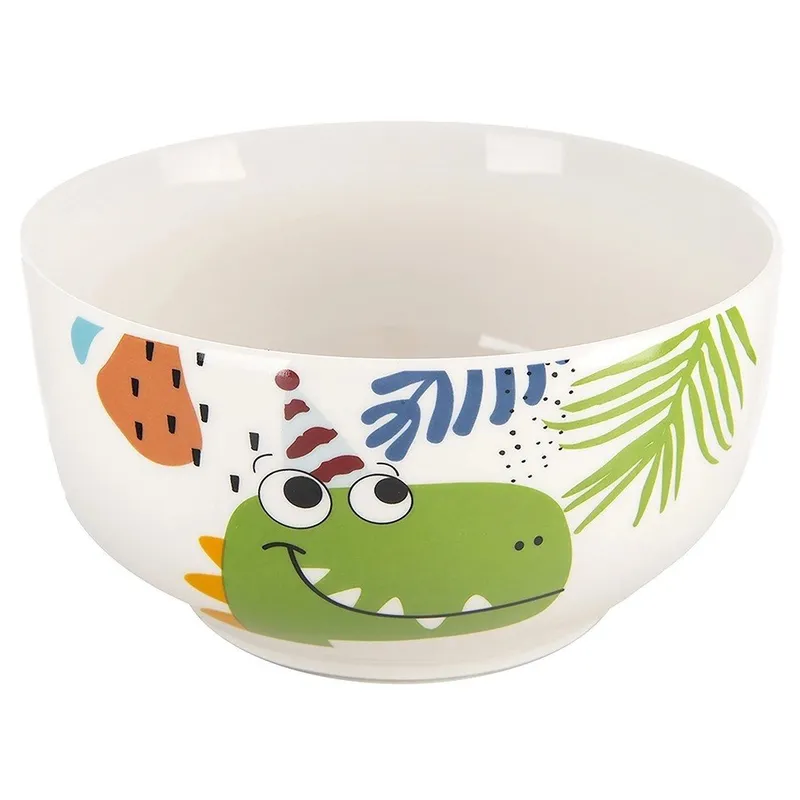 Zestaw Kubek Miseczka Dla Dziecka Dziecięcy Porcelanowy Dinozaur MEBLIVA