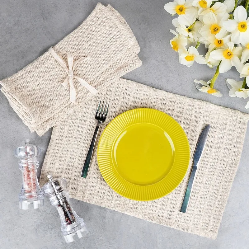 Komplet Zestaw 4 Podkładek Na Stół HOME STYLING COLLECTION Bawełna MEBLIVA