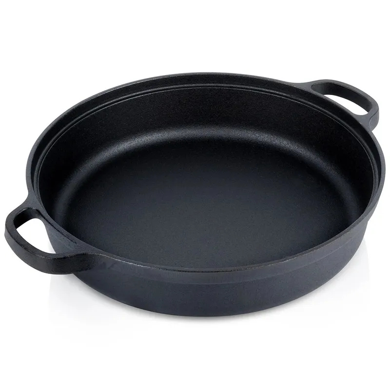 Patelnia Żeliwna Głęboka Gaz Indukcja Grill Solidna Trwała 30 cm GARDIVA