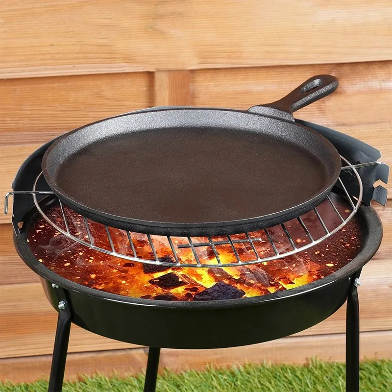 Patelnia Do Naleśników Placków Pizzy Tortilli Żeliwna Solidna 26 cm MEBLIVA