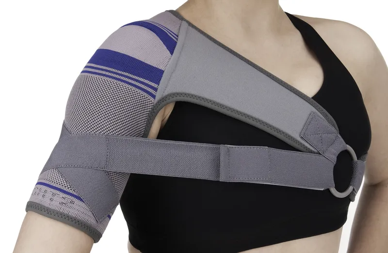 QMED ACROMED LEWA ROZM. 4 Orteza Barkowa Z Taśmami I Tutorami - Srebrno-Niebieska