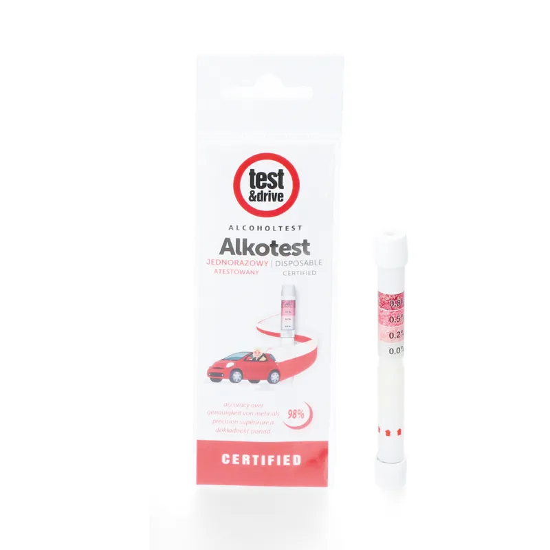 ALCOHOL TEST Alkomat Jednorazowy, Display 10 Opakowań Po 1 szt