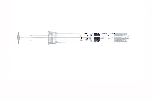 SOL-CARE 3 ml Luer Lock Strzykawka Bezpieczna, Skalowana Co 0,1 ml, 100 szt