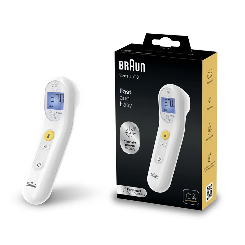 BRAUN Sensian 3 BNT050EE Termometr Bezdotykowy Do Czoła, Kliniczna Dokładność