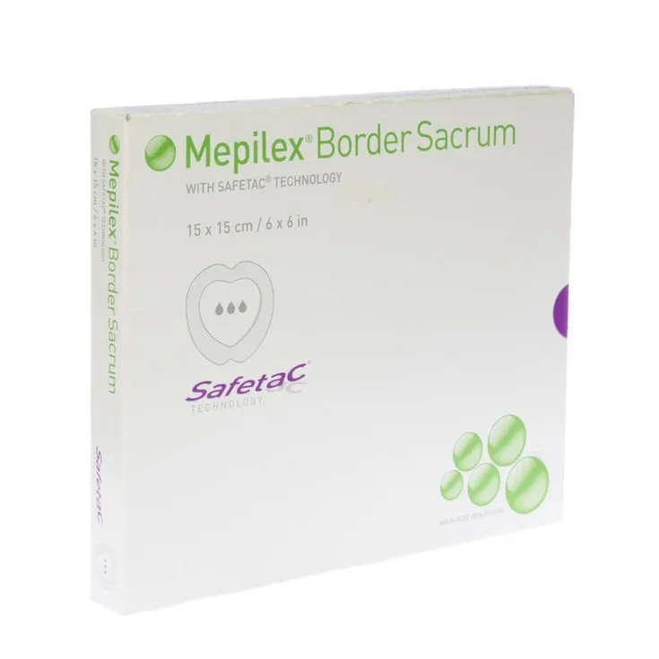 MÖLNLYCKE MEPILEX BORDER SACRUM 15x15 cm Opatrunek Na Okolice Kości Krzyżowej, 5 szt