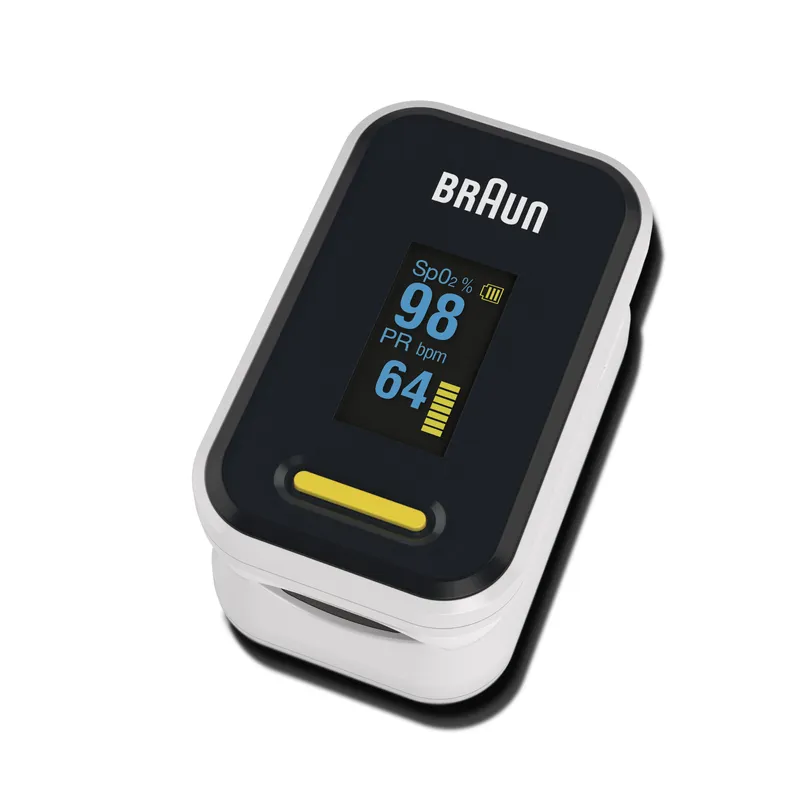 BRAUN PULSE OXIMETER 1 Pulsoksymetr Medyczny OLED, Dokładny Pomiar SPO2 I Tętna