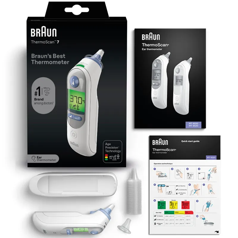 BRAUN IRT6520 THERMOSCAN 7 Termometr Do Ucha Z Age Precision, Podświetlany Wyświetlacz