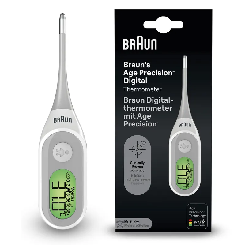 BRAUN PRT2000 Termometr Elektroniczny Piórkowy Z Age Precision®, Pomiar W 8 S