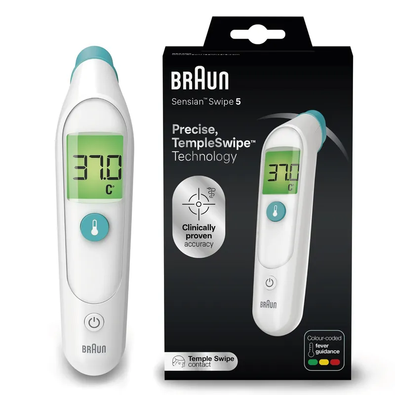 BRAUN BST200EE Termometr Elektroniczny Do Czoła, TempleSwipe, LCD