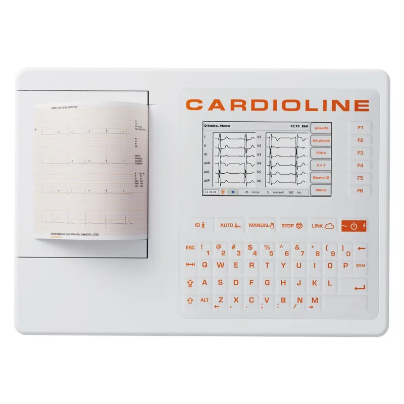 CARDIOLINE ECG100S Elektrokardiograf 12-KANAŁOWY, Z Dużym Ekranem I USB