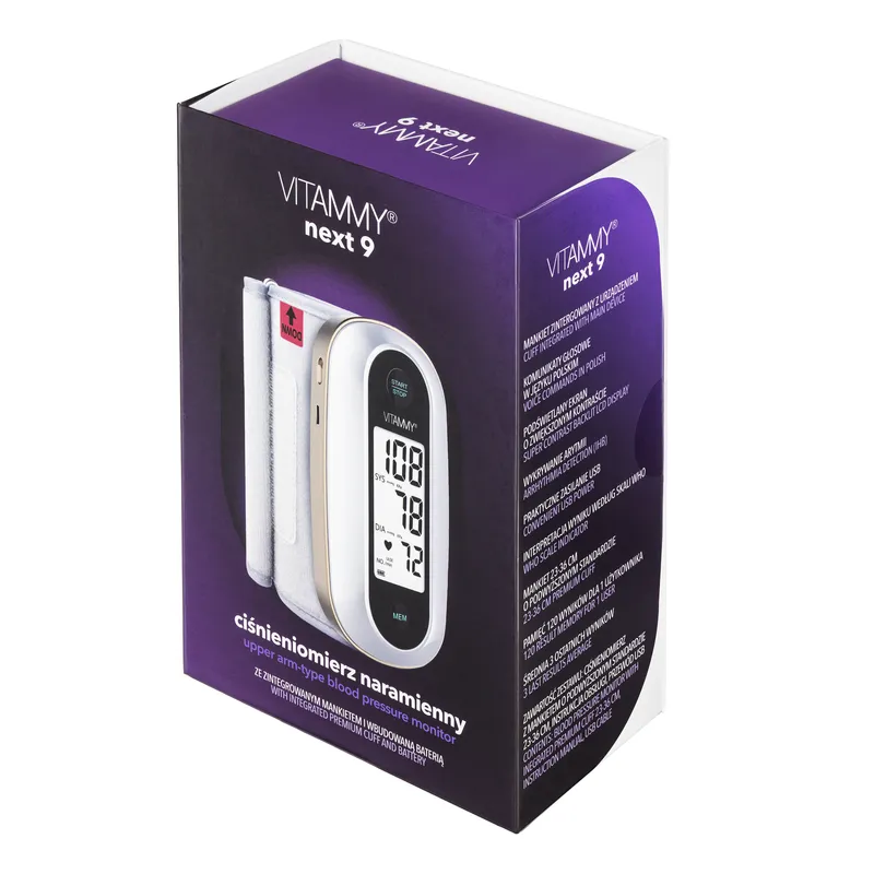 VITAMMY NEXT 9 Ciśnieniomierz Naramienny Automatyczny Z Mankietem, Kompaktowy Rozmiar