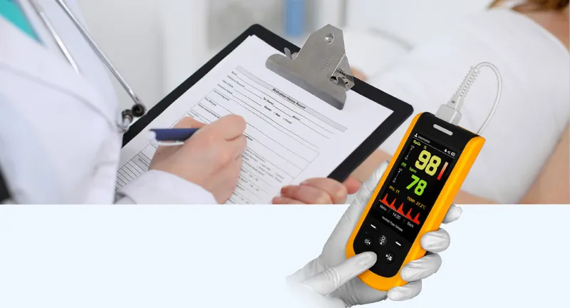 CREATIVE MEDICAL SP-20 Pulsoksymetr Ze Stacją Dokującą, Termometrem I Sensorami