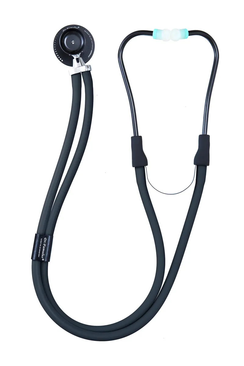 NOVAMA EXPERT DR410D Stetoskop Kardiologiczny Dwugłowicowy Rappaport, Silikon - CZARNY