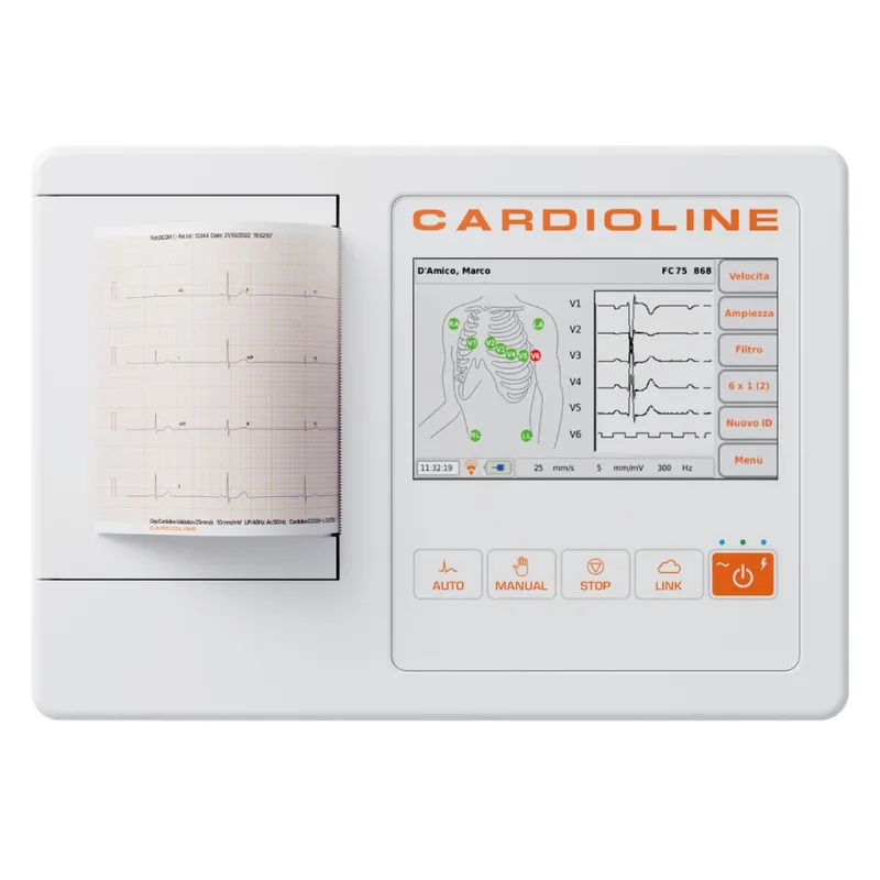 CARDIOLINE ECG100L Elektrokardiograf 12-KANAŁOWY Z Ekranem Dotykowym 5"