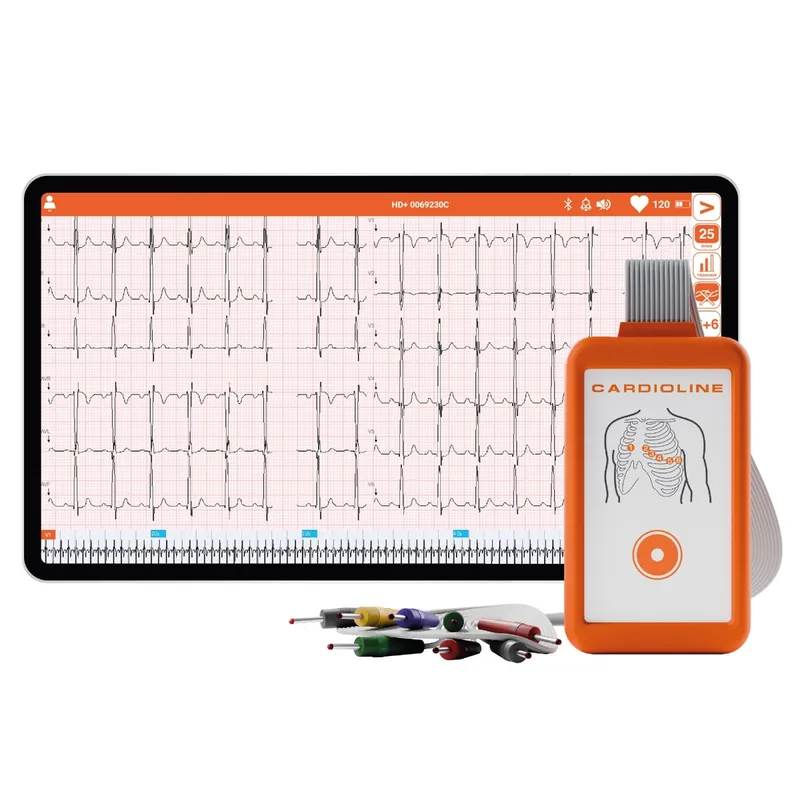 CARDIOLINE TOUCHECG HD Przenośne EKG, Wygodny I Lekki 12-ODPROWADZENIOWY Moduł Do EKG