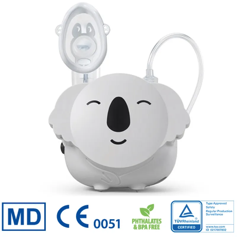 FLAEM KOALA Inhalator Dziecięcy Z Nebulizatorem RF7, 3 Maski, Certyfikat TÜV