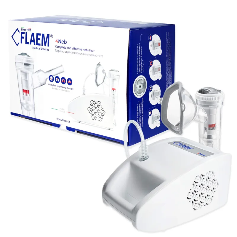 FLAEM 4NEB Inhalator Pneumatyczno-Tłokowy Z Regulacją Cząsteczek, Nebulizator RF9