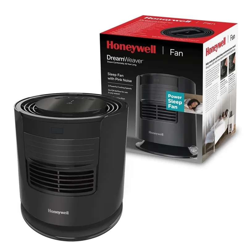 HONEYWELL HTF400E Wentylator Sypialniany Z Różowym Szumem, USB, Oscylacja, Timer