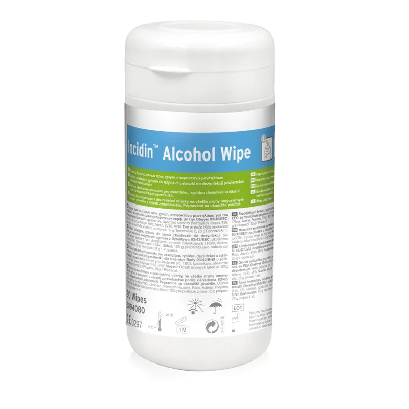 ECOLAB INCIDIN ALCOHOL WIPE Chusteczki Do Dezynfekcji Wyrobów Medycznych, 90 szt