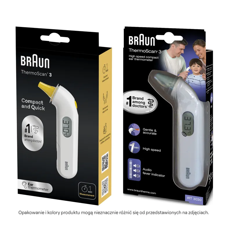 BRAUN IRT3030 THERMOSCAN® 3 Termometr Elektroniczny Do Ucha Dla Dzieci I Noworodków