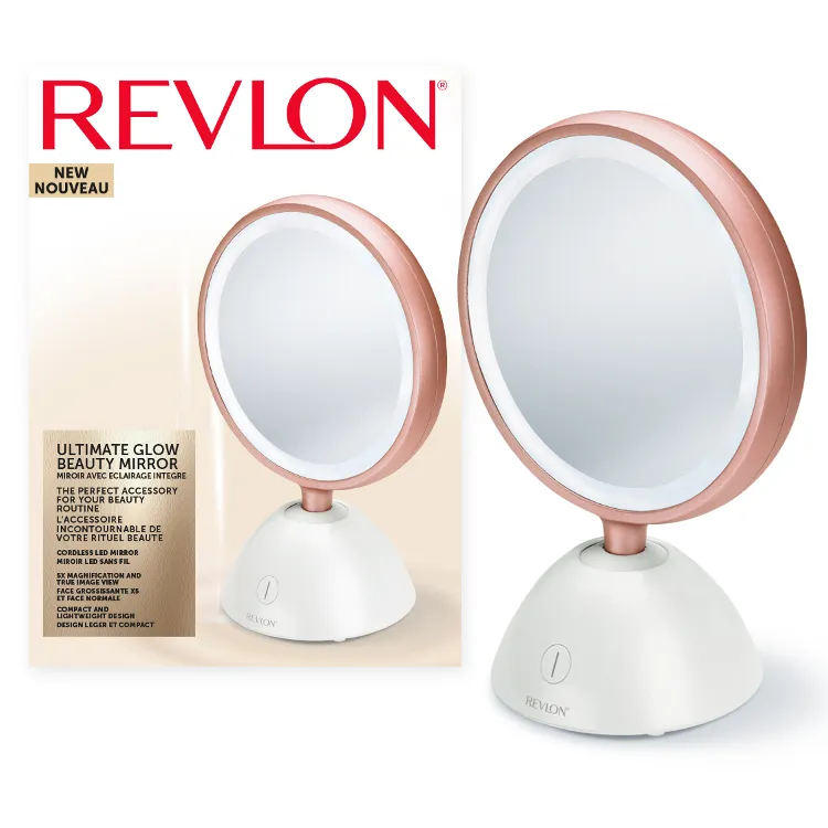 REVLON RVMR9029 Lusterko Kosmetyczne LED, Bezprzewodowe, 5X Powiększenie