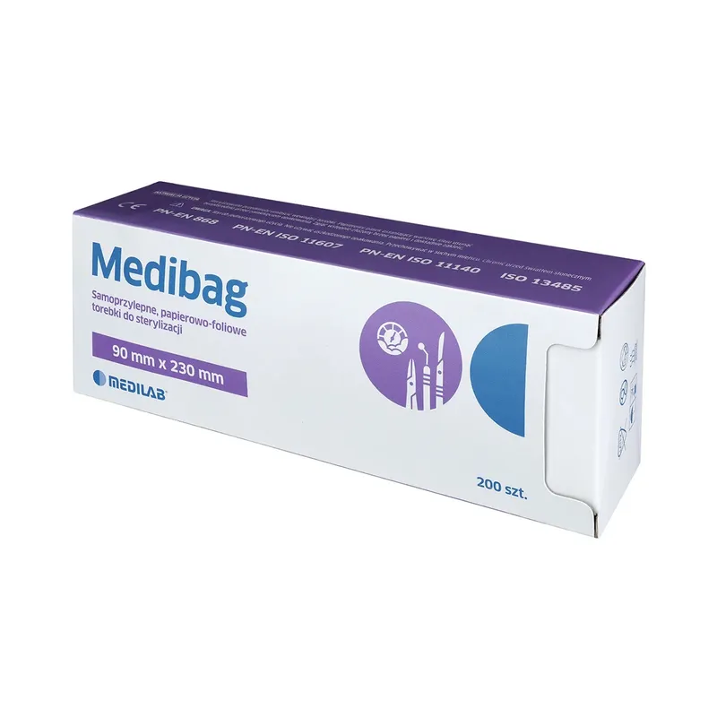 MEDILAB MEDIBAG 90 x 230 mm Torebki Samoprzylepne Do Sterylizacji, 200 szt