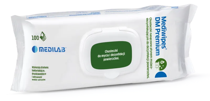 MEDIWIPES DM PREMIUM FLOW PACK Chusteczki Do Delikatnych Powierzchni, 100 szt