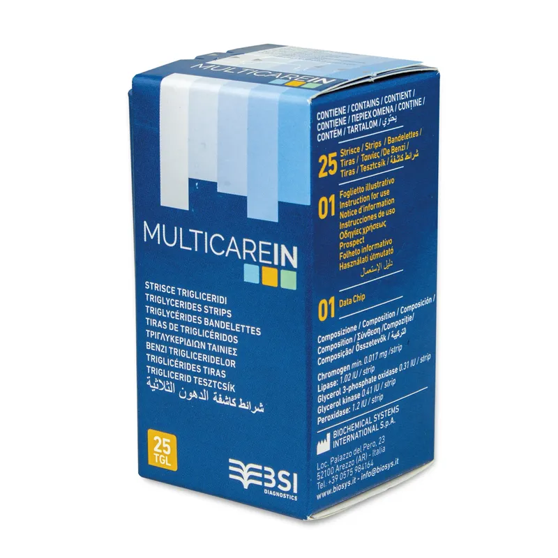 BSI MULTICAREIN TRÓJGLICERYDY Paski Do Pomiaru Trójglicerydów Multicarein, Szybki Pomiar, 25 szt