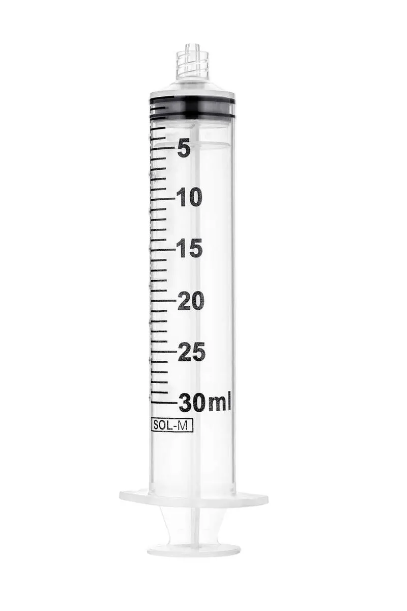 SOL-M 30 ml Strzykawka Trzyczęściowa Luer Lock, Skalowana Co 0,01 ml, 50 szt