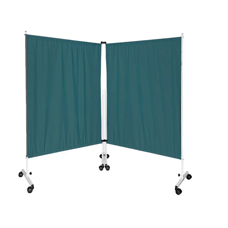 UBM PM-2 Parawan Dwuskrzydłowy Zmywalny, Metalowy, Mobilny, 170 x 202 cm - ZIELONY