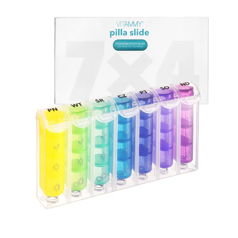 VITAMMY PILLA SLIDE 7x4 Tygodniowa Kasetka Na Leki