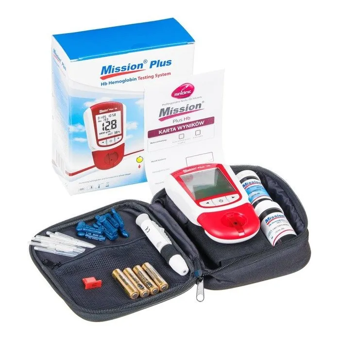 MISSION PLUS HB Analizator Hemoglobiny I Hematokrytu, Wynik W 15 S