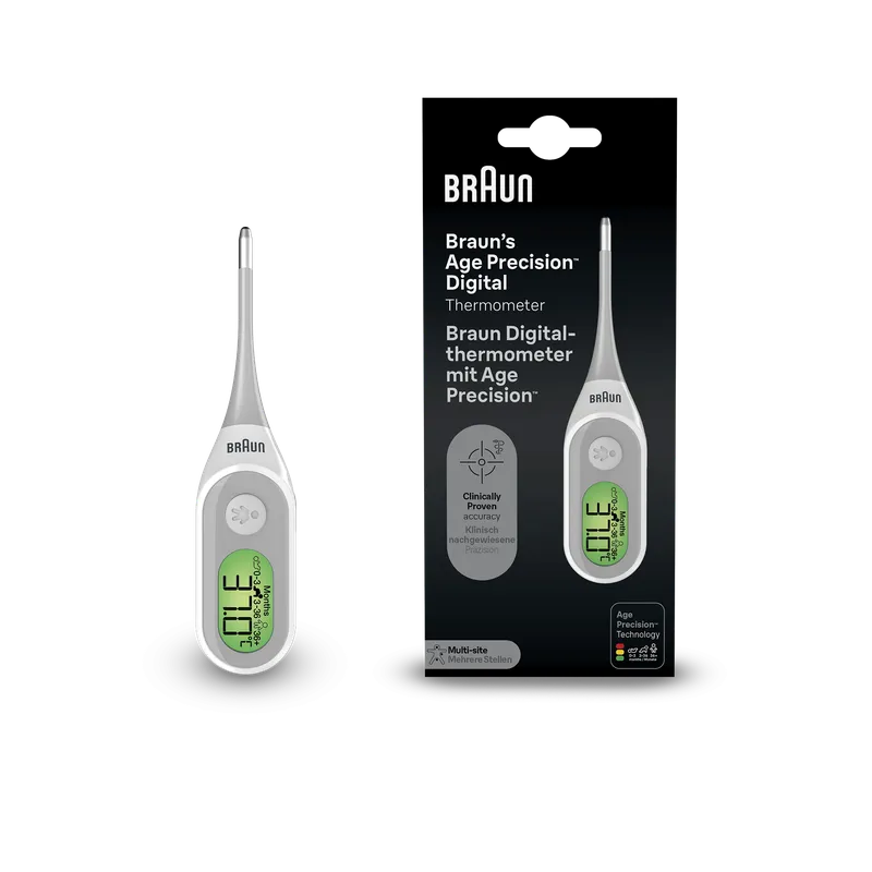 BRAUN PRT2000 Termometr Elektroniczny Piórkowy Z Age Precision®, Pomiar W 8 S