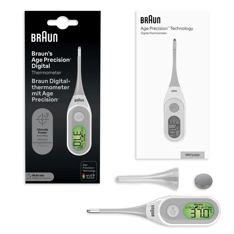 BRAUN PRT2000 Termometr Elektroniczny Piórkowy Z Age Precision®, Pomiar W 8 S
