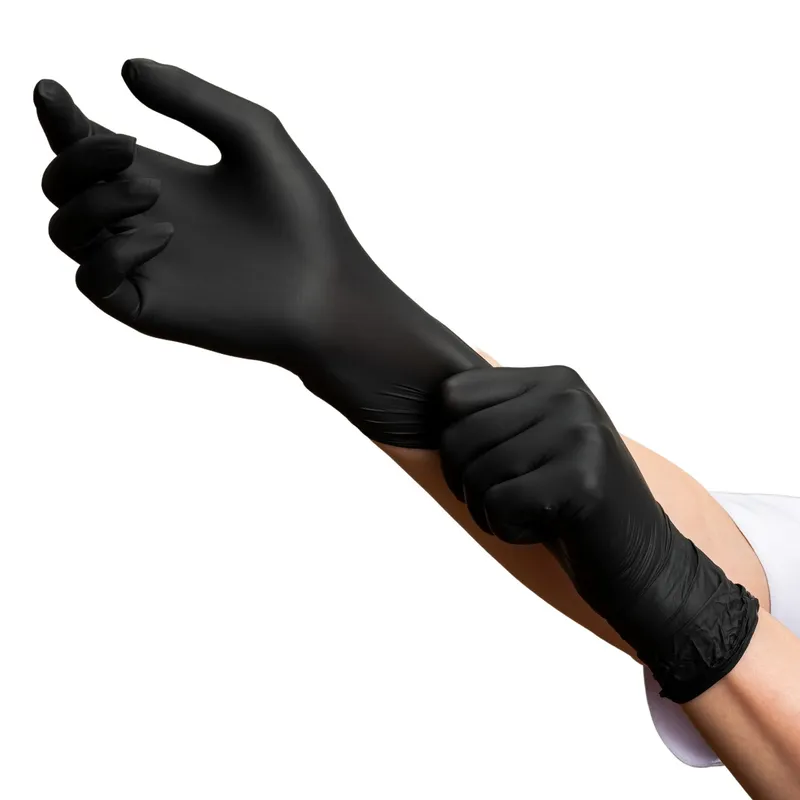 VELO NITRILE BLACK M Rękawice Nitrylowe Bezpudrowe, Czarne, 100 szt