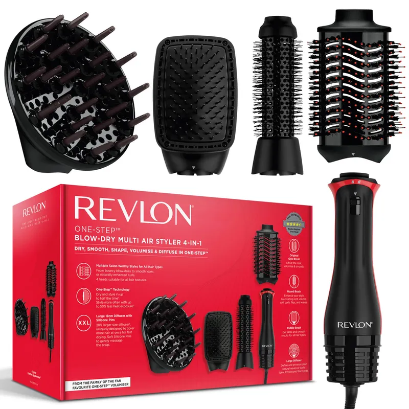 REVLON RVDR5373E ONE-STEP BLOW-DRY Suszarko-Lokówka 4 w 1, Szczotka Wielofunkcyjna