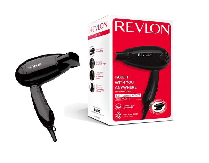 REVLON ESSENTIALS RVDR5305 Suszarka Do Włosów, Kompaktowa, Składana 1200W