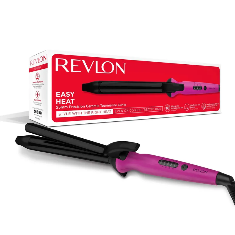 REVLON EASY HEAT CURLER RVIR1196E Lokówka, 5 Stopni Regulacji Temperatury - Różowa