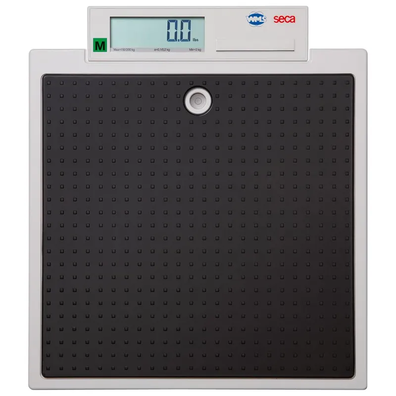 SECA 875 Waga Płaska Mobilna, Do 200 kg, Zintegrowany Wyświetlacz, Funkcja Tap-On