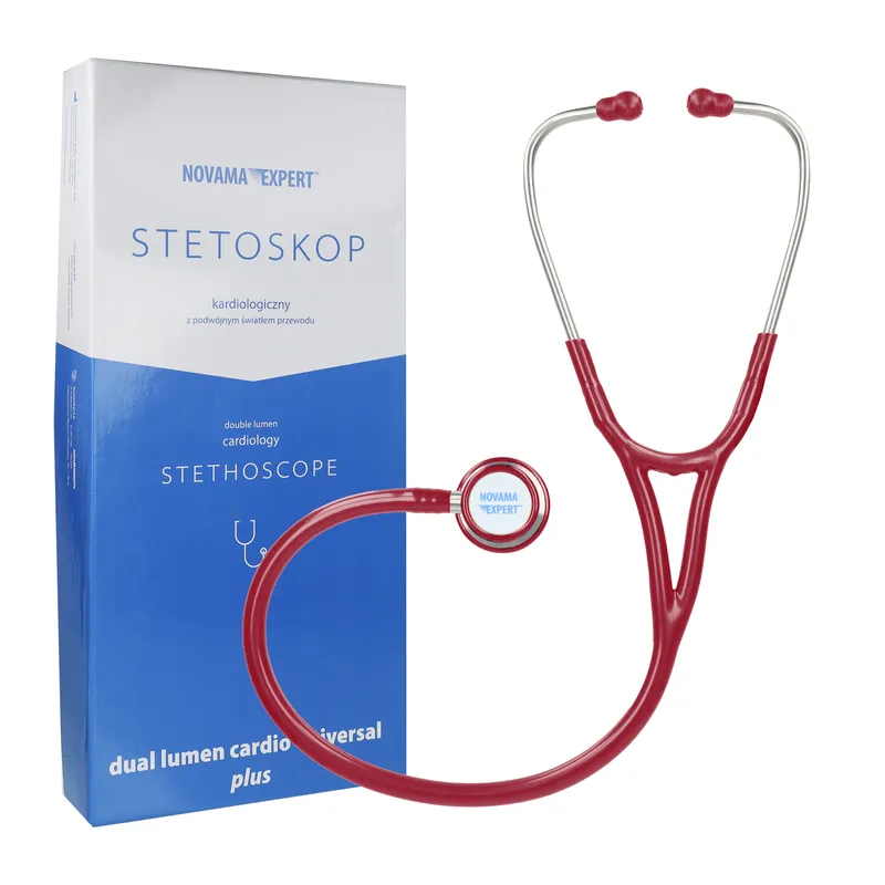NOVAMA EXPERT Stetoskop Kardiologiczny, Głowica Podwójna, Podwójne Światło - BORDOWY
