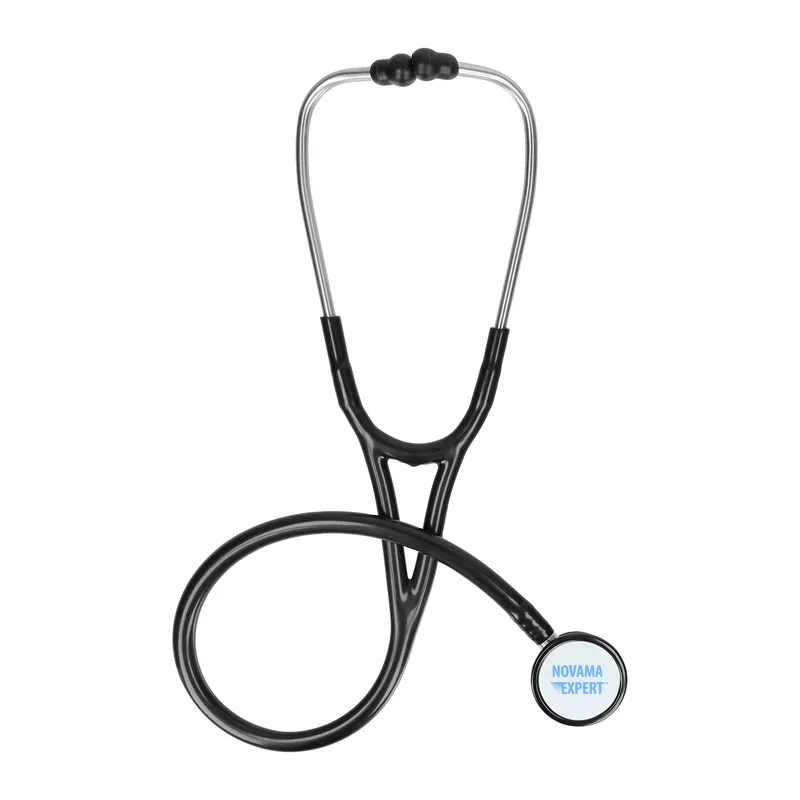 NOVAMA EXPERT Stetoskop Kardiologiczny, Podwójna Głowica, Stal Nierdzewna - CZARNY
