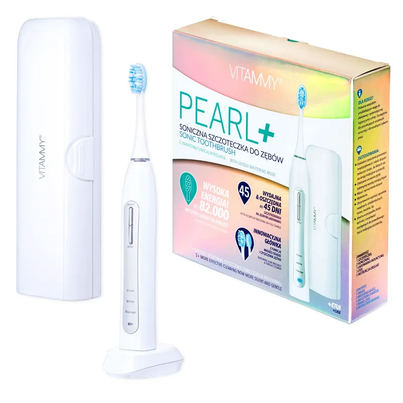 VITAMMY PEARL+ Szczoteczka Soniczna Do Zębów Z Wybielaniem I 3 Programami