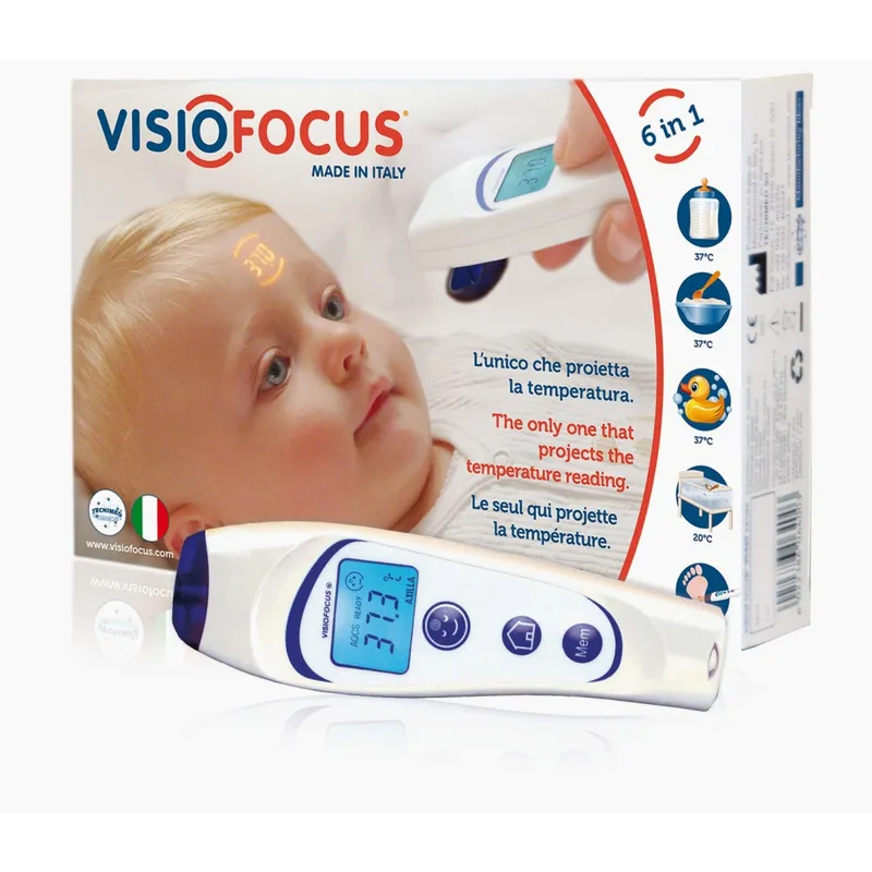 TECNIMED VISIOFOCUS 06400 Termometr Bezdotykowy Na Podczerwień, Z Etui Ochronnym
