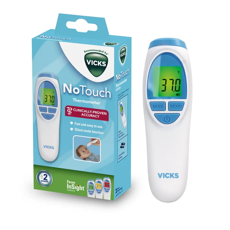 VICKS VNT200 Termometr Bezdotykowy, Szybki Pomiar Na Czole Z Funkcją Fever InSight
