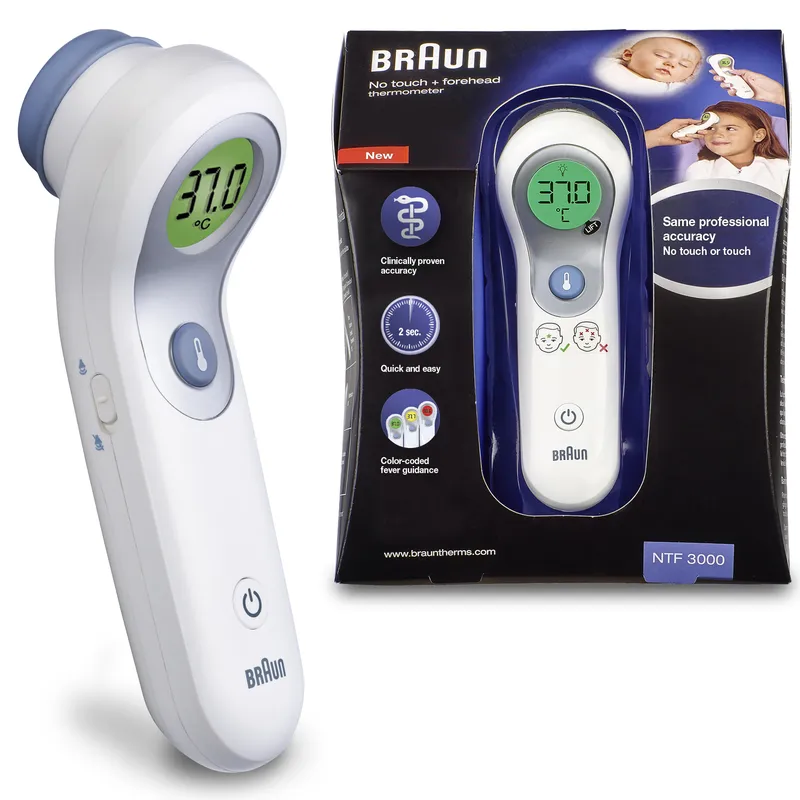 BRAUN NO TOUCH + FOREHEAD NTF 3000 Termometr Bezdotykowy Z Dwoma Sposobami Pomiaru