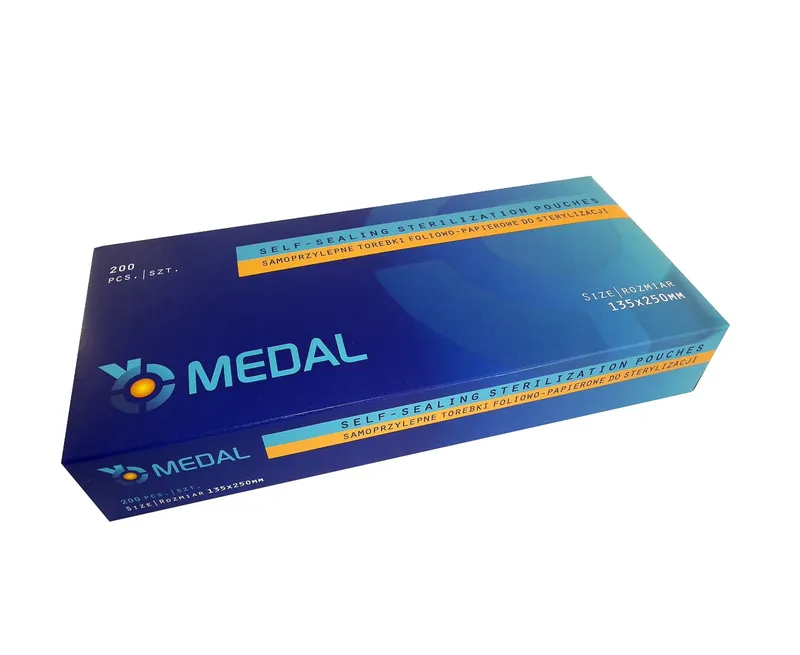 MEDAL 135 × 250 mm Torebki Do Sterylizacji Samoprzylepne, 200 szt