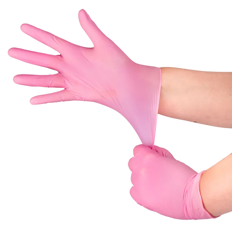 VELO NITRILE PINK M Rękawice Nitrylowe Zabiegowe Bezpudrowe, 100 szt - Różowe