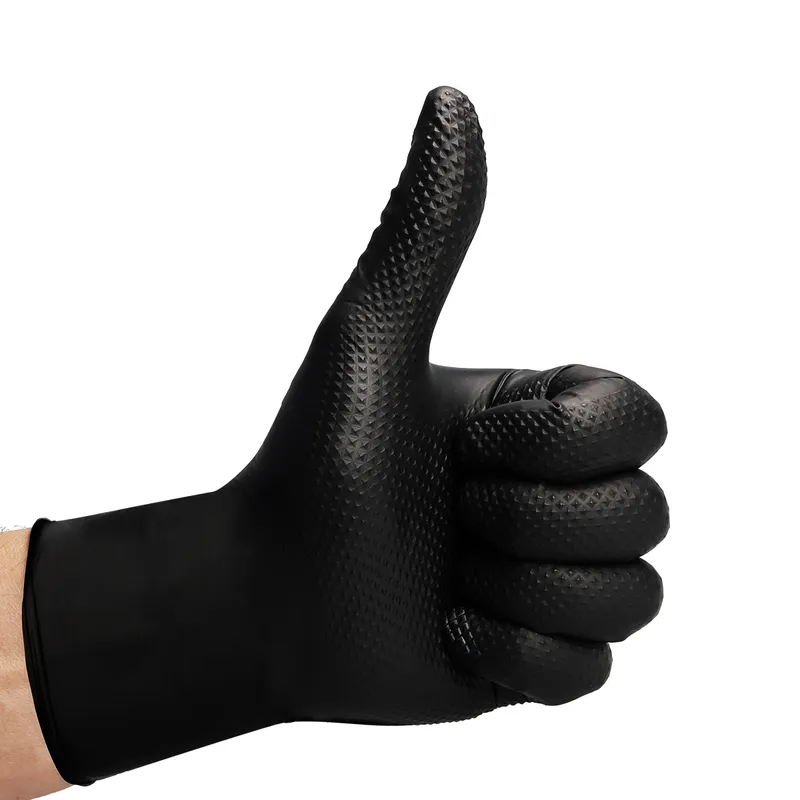 VELO STRONG GRIP M Rękawice Nitrylowe Robocze Z Gripem, 50 szt - CZARNE