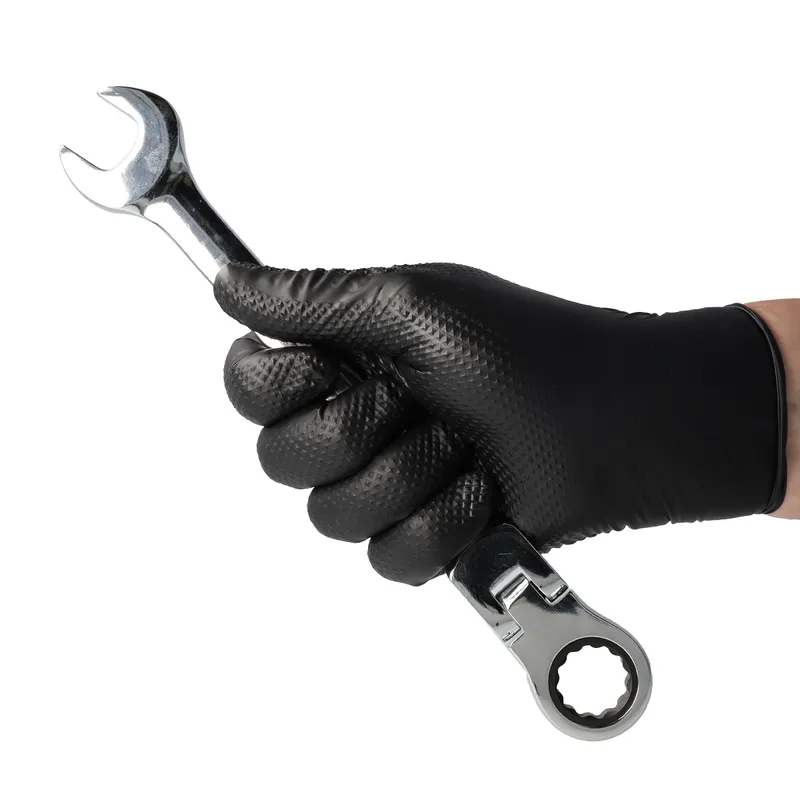 VELO STRONG GRIP XXL Rękawice Nitrylowe Robocze Z Gripem, 50 szt - CZARNE