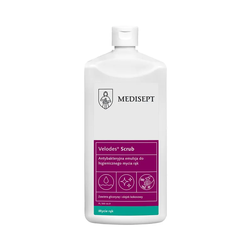MEDISEPT VELODES SCRUB 500 ml Antybakteryjna Emulsja Do Higienicznego Mycia Rąk